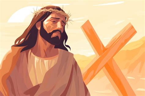 Premium AI Image | Religious Icon Christ Bearing the Cross