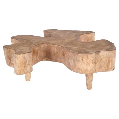 Bleached Lychee Wood Organic Form Coffee Table For Sale at 1stDibs