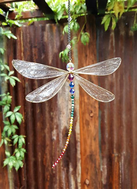 Chakra Rainbow Dragonfly Suncatcher, Swarovski Crystal SunCatcher ...