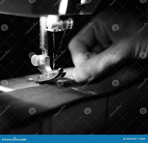 Seamstress Using Sewing Machine Stock Image - Image of industry