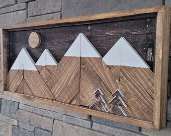 Wood Mountain Wall Art - Etsy