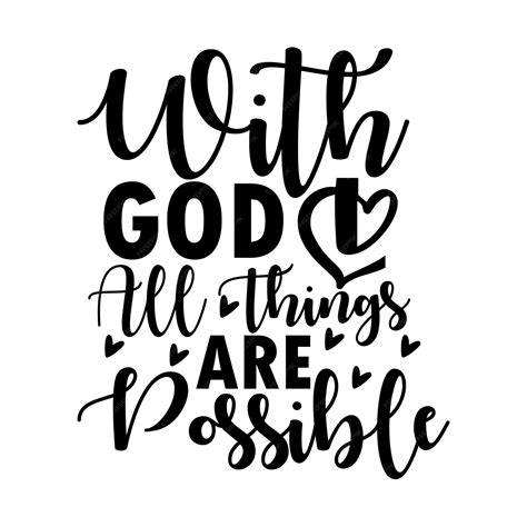 Premium Vector | With god all things are possible svg design cut file