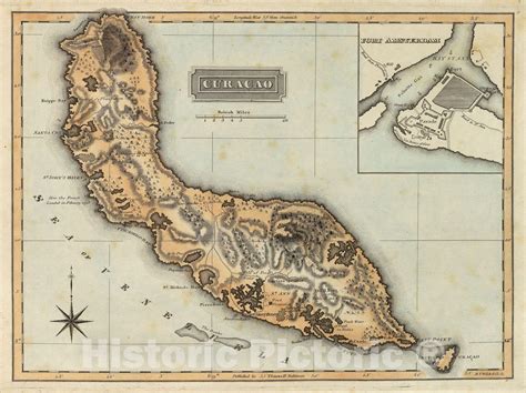 Historic Map - World Atlas Map, Curacao. 1823 - Vintage Wall Art ...