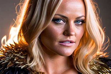 A portrait of Malin Akerman as a fire queen by John Bean - Playground