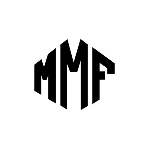 diseño de logotipo de letra mmf con forma de polígono. Diseño de