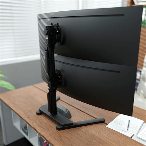atdec awms  bt fs  freestanding dual stack heavy monitor desk mount