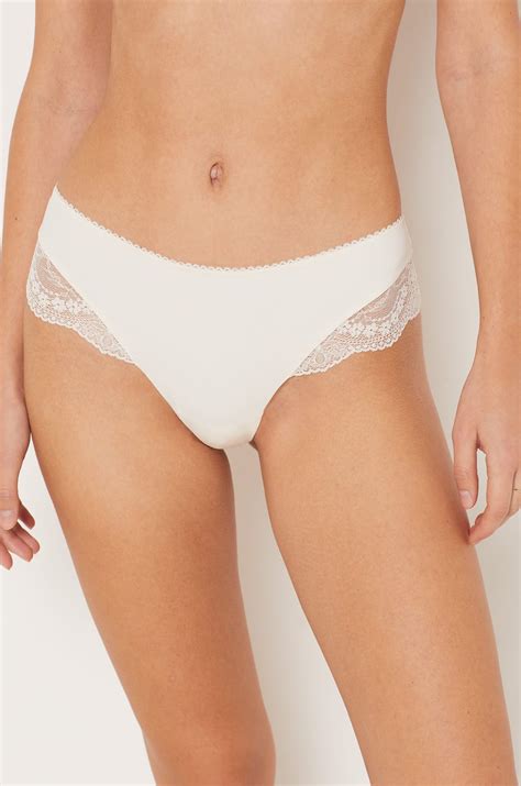 Трусики-хипстеры из микрофибры и деталей из кружева PURE DELICATE ECRU ...
