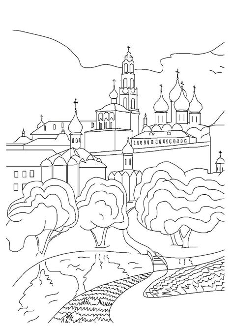 Раскраски Москва распечатать или скачать бесплатно в формате PDF.