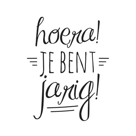 verjaardag letters zwart wit kaartjego