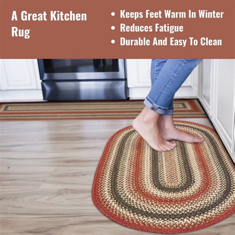 Chester Red-Cream-Brown Oval Jute Braided Rugs Reversible | Homespice