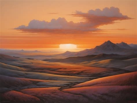 Premium AI Image | Mountain sunrise landscape scene