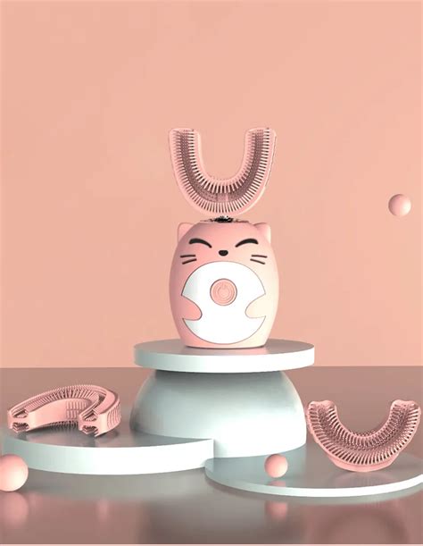 Детская Ультразвуковая электрическая зубная щетка U-образной формы ...
