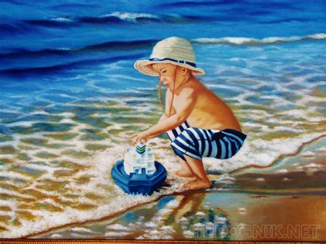 Картина Мальчик с корабликом. Размеры: 60x40, Год: 2019, Цена: 13000 ...