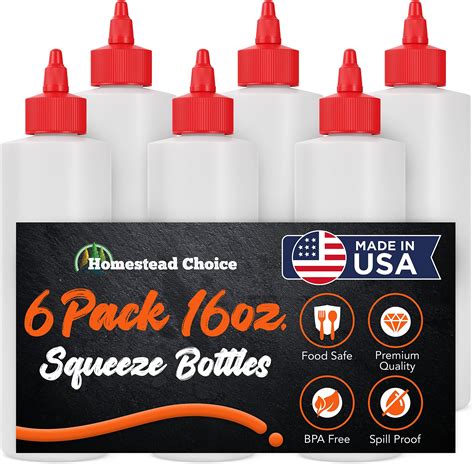 Amazon.com: Oaklyn Squeeze Bottles 24oz 3 Pack (Large Size) - Reusable