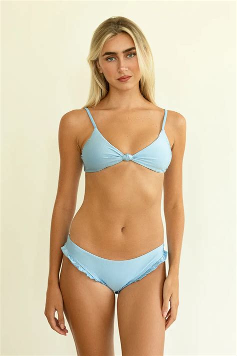 Light Blue Front Knot Bikini Sets – Beach Bele