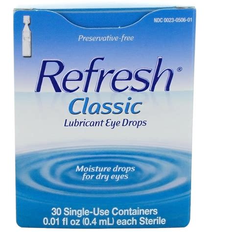 4 Pack - REFRESH Classic Lubricant Eye Drops Single-Use Containers 30 ...