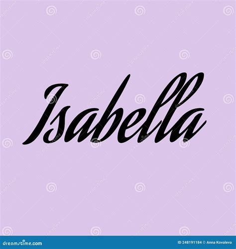 The Female Name is Isabella. Background with the Inscription - Isabella