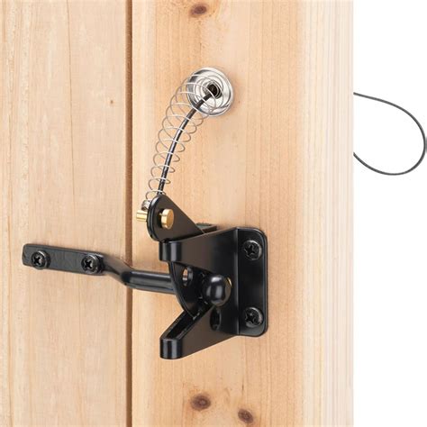 locking gate latch  wooden fence heavy duty steel spring cable