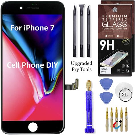 Cell Phone DIY Black LCD Screen Replacement Kit Compatible with iPhone ...