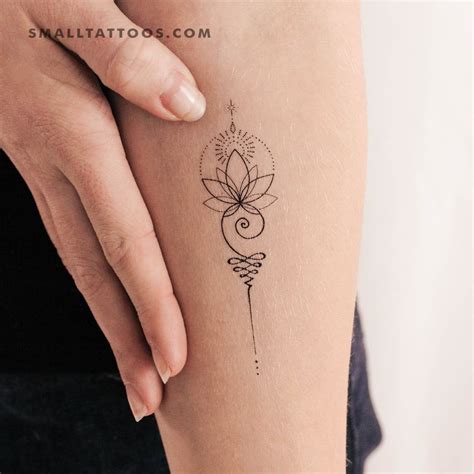 enlightened unalome lotus temporary tattoo set   unalome tattoo