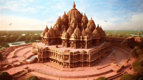Premium AI Image | Akshardham temple is spreading abstract