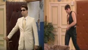 Create meme "Gena Bukin in a white suit and glasses, oldy here Bukin ...