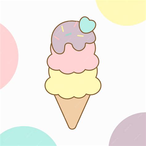 Desenho De Sorvete Fofo - Desenho de sorvete fofo colorido em cores doces de sorveteria infantil ...