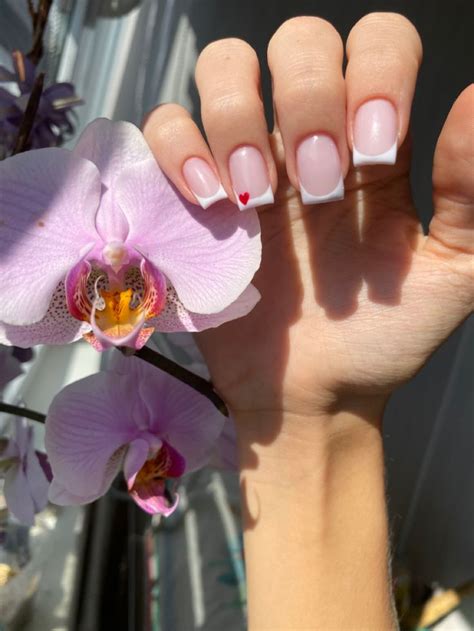 french nails | French nails, Sqaure nails, Girly acrylic nails