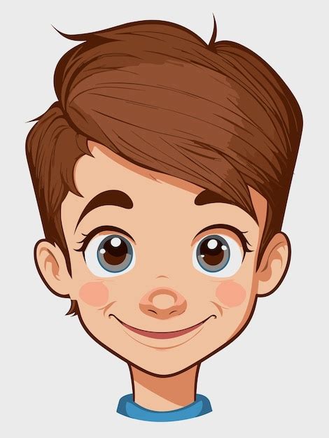 Premium Vector | Cute cartoon boy face vector design with white background