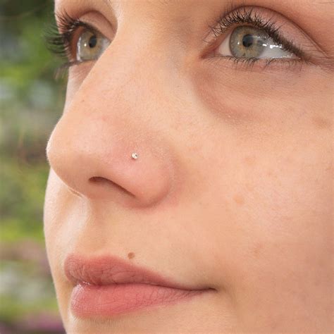 tiny silver nose stud  sterling silver tiny ball nose stud mm nose