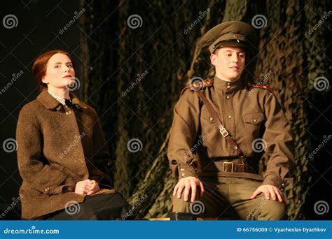 Lovers Meet. Russian Soldier And His Girlfriend. Portrait Of A Russian ...