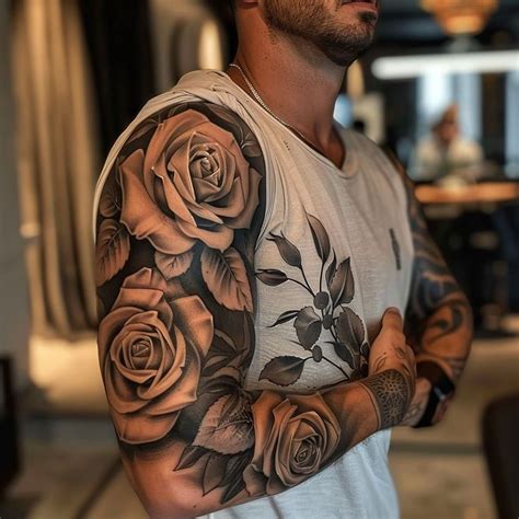 Cool Rose Flower Tattoo for Guys: 10 Best Ideas - Tattoo Build in 2024 ...