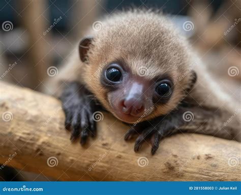 adorable wideeyed baby sloth stock illustration illustration