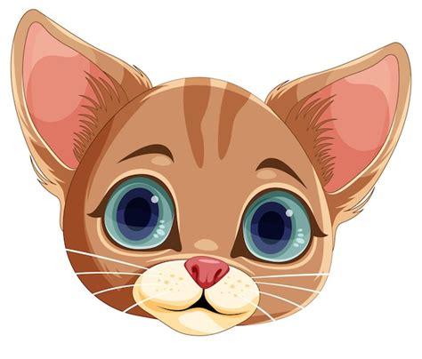 Симпатичная голова котенка в мультяшном стиле | Бесплатно векторы