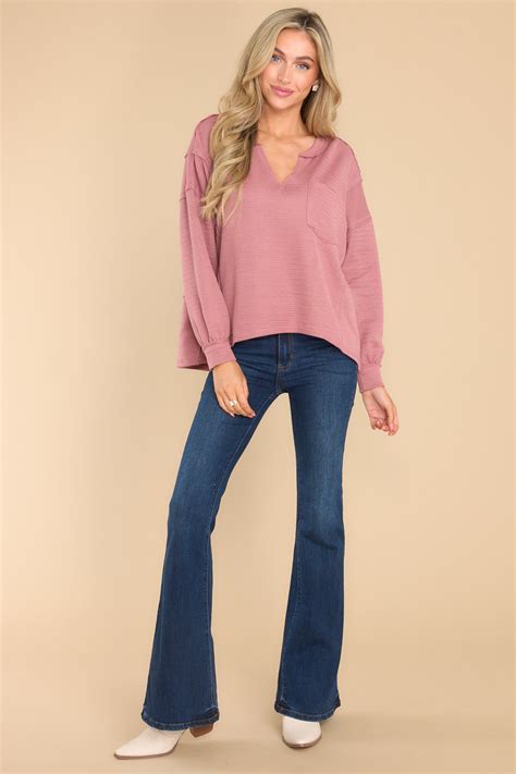 Flowy Dusty Rose Top - All Tops | Red Dress
