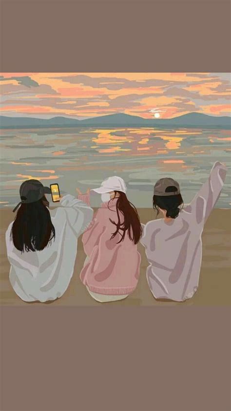 foto foto bestie cocok buat bestie kamu loh 💗 | Cartoon girl drawing ...