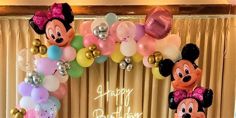 Mickey-Minnie Themed Birthday Decor | Balloon Decoration in Pune ...