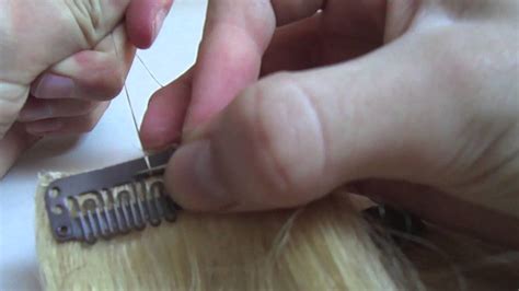 how to sew clips on hair extensions - YouTube