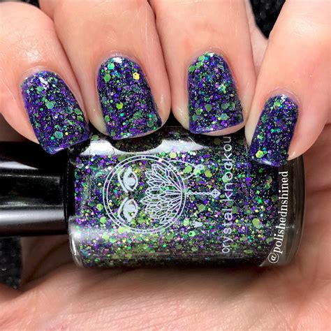 Information Purple Nail Polish, Deep Purple Green Holo Glitter Jelly, All Night Update