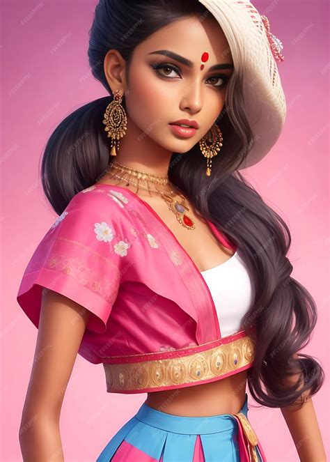 Premium AI Image | Indian fashion girl with a nice hairstyle