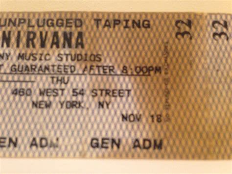 Nirvana Unplugged In New York Concert Ticket | #1818542051