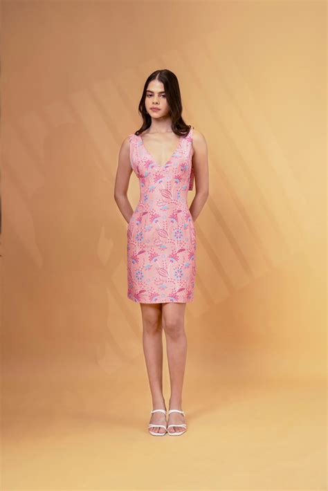 Shop Bow Shoulder Linen Mini Dress For Women| The RealB