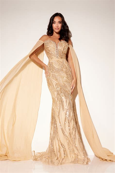Lucci Lu C8115 gold long sleeve evening gown – Mia Bella Couture