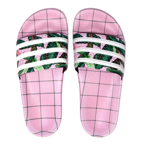 Chinelo Adidas E Farm - Chinelo Feminino Adidas Farm Adilette Rosa - Back Wash
