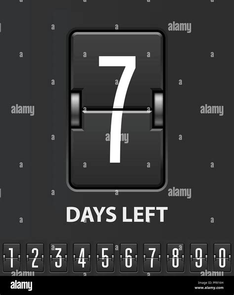 days left flip scoreboard mechanical countdown timer stock