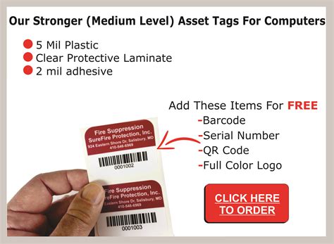 Asset Tags For Computers | 3M Adhesive | Strong Asset Tags