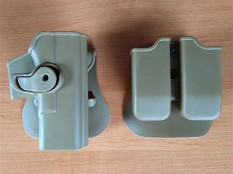 Пластиковая поясная кобура для пистолета Glock 17/19 правая + паучер ...