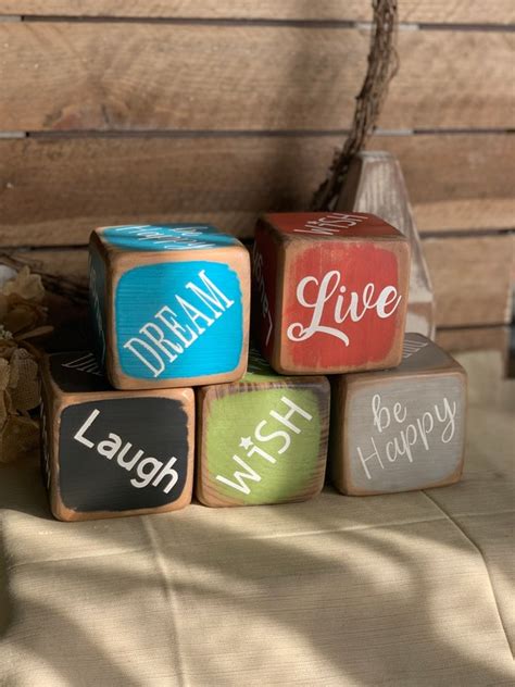 Wooden Inspiration Blocks Wooden Block Wooden Block Decor | Etsy