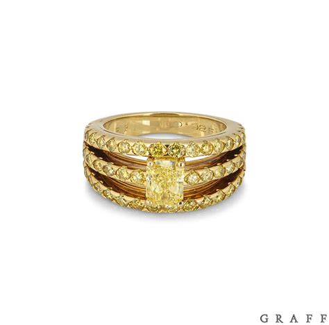 Graff Yellow Gold Fancy Vivid Yellow Diamond Dress Ring 0.92ct | Rich ...