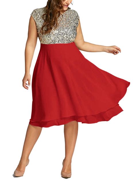 Enwejyy Women's Elegant Party Wedding Ball Gown Sequin Layered Chiffon